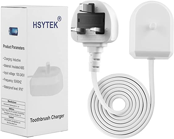Toothbrush Charger, Inductive Charging Base Compatible with Philips Sonicare Electric Toothbrush, HX3000/HX6000/HX9000, True Standard UK Plug with Power Cord, Waterproof IPX7 by HSYTEK