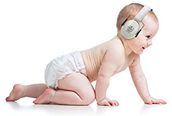 BEBE Muff Hearing Protection - BEST USA Certified Noise Reduction Ear Muffs, Silver, 3 months