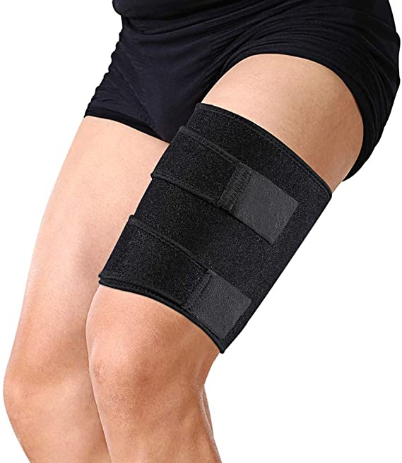 Nannday Thigh Brace Support, Adjustable Compression Sleeve Wrap for Hamstring Quad Groin Pain Relief