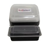 Reditainer - Rectangular Food Storage Containers With Lids - Microwaveable and Dishwasher Safe 28 Ounce - 6 x 8- Package of 12