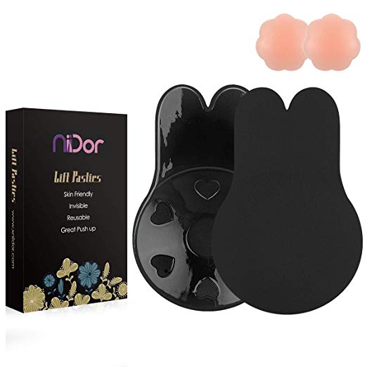 Niidor Breast Lift Nipplecovers Pasties Self Adhesive Sticky Silicone Invisible Push up Bra for Women