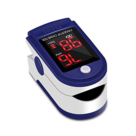 Hermano Finger Pulse Oximeter - Portable Blood Oxygen Saturation & Heart Rate Monitor with Lanyard & Storage Bag & Batteries