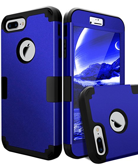 iPhone 7 Plus Case , TOPSKY Three Layer Shockproof Heavy Duty High Impact Resistant Hybrid Protective Cover Case For iPhone 7 Plus ,Blue