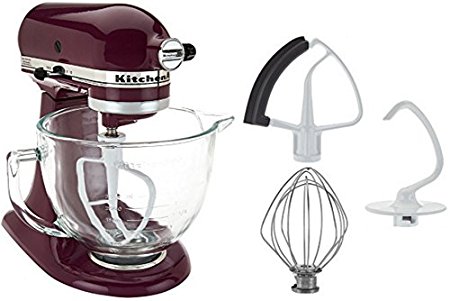 KitchenAid 5-Qt. Tilt-Head Stand Mixer with Glass Bowl and Flex Edge Beater - Boysenberry