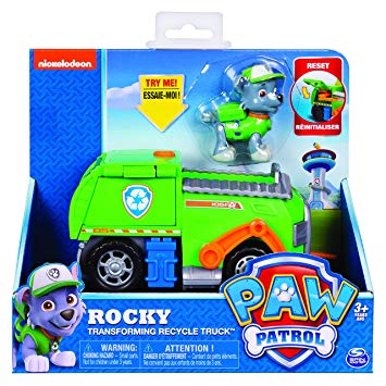 Paw Patrol 20101362 Rocky’s Transforming Recycle Truck with Pop-Out Tools and Moving Forklift, for Ages 3 and Up