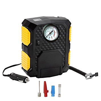 ZFLIN Rapid Performance Tire Inflator, Auto Portable Electric Tyre Air Compressor, Trucks, Bicycles, RVs and Basketballs (12V DC Pointer Display)
