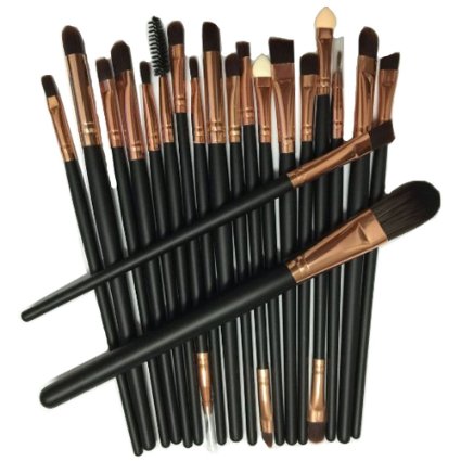 KOLIGHT® Set of 20pcs Rose Gold Makeup Sets Powder Foundation Eyeshadow Eyeliner Lip Cosmetic Brushes