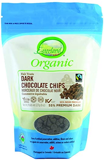 Everland Organic Dark Fair Trade Chocolate Chips, 227gm
