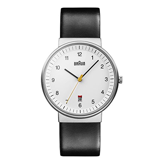 Braun Men's BN0032WHBKG Classic Analog Watch w. White Display and Black Band