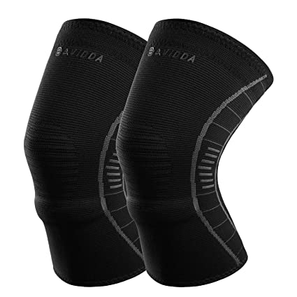 2Pack Knee Support with Semilunar Patella Gel Pad, AVIDDA Upgraded Non-slip Knee Brace for Running, Sports, Gym, Knee Compression Sleeve Support for Joint Pain Relief and Injury Recovery