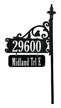 Boardwalk Double Sided Super Reflective Address Sign 48" with Personalized Nameplate, USA Made, Great Gift . Highly Visible Day/Night.