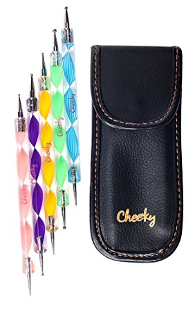 Set 5 Double Ended Nail Art Dotting and Marbling Tools 10 Dot Sizes by Cheeky®