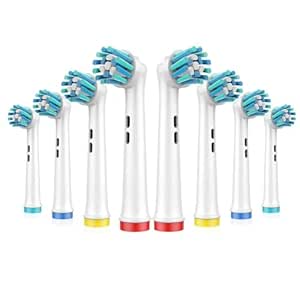 Upgraded Acoss Action Electric Toothbrush Headd Specially Designed for PRO1000-16° Cross Bristles&Amazing Cleaning Effect Toothbrush Heads Suitable for Deep Cleaning People(8PCS) 1