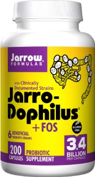 Jarrow Formulas Jarro-dophilus and FOS E211, 200 Capsules