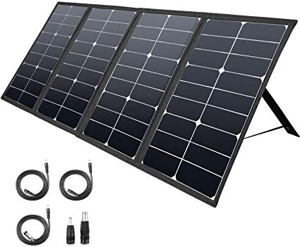 ROCKPALS 80W Portable Solar Panel Charger, Parallel Foldable Solar Panel for ROCKPALS 250W/300W Portable Power Station, 8mm for Goal Zero Yeti Power Station/Jackery Explorer 160/240