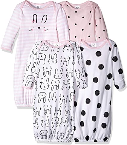 Gerber Baby Girls' 4 Pack Gowns