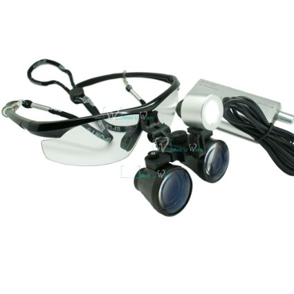 Dental Lab Surgical Medical Binocular Eye Loupe Glass 2.5x Amplification With Led Headlight