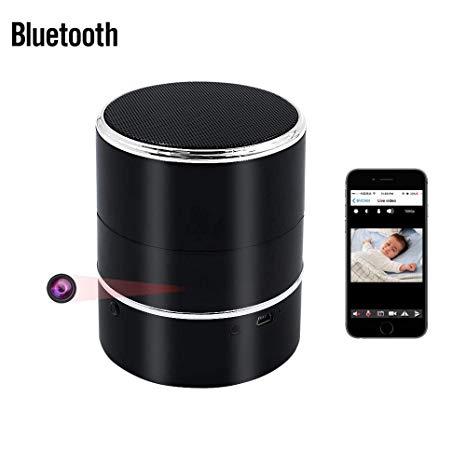 Bluetooth Hidden Camera,UYIKOO HD 1080P WIFI Hidden Camera Wireless Bluetooth Speaker Mini Spy Camera with Motion Detection and Left/Right Rotate 180° Support Android/IOS APP Remote View