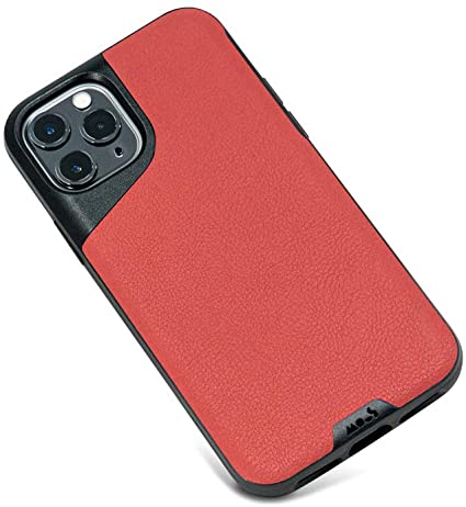 Mous - Protective Case for iPhone 11 Pro Max - Contour - Red Leather - No Screen Protector