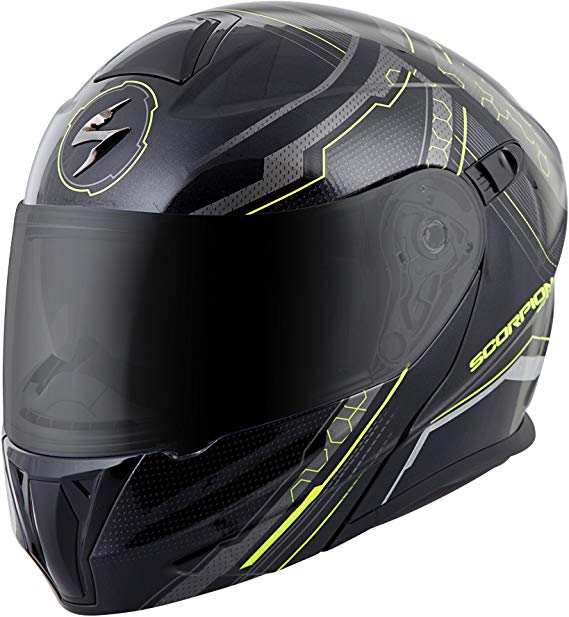 ScorpionExo EXO-GT920 Satellite Full Face Modular Helmet (Black/Neon, X-Small)