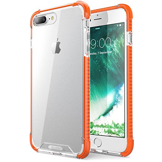 iPhone 7 Plus Case, i-Blason Shockproof [Impact Resistant][Shock Absorbing] Protective TPE Shock Absorption Bumper Case for Apple iPhone 7 Plus 2016 Release (Orange)