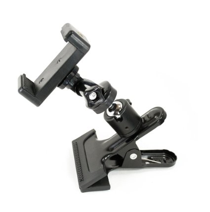 Livestream® Ball Head Clamping Phone Mount System: Includes Metal Clamp, Tripod Adapter, Screw Adapter & Smartphone Holder Clamp. Mount Your Phone to Anything, or Use with GoPro Camera.