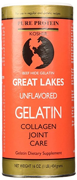 Great Lakes Gelatin Unflavored Beef Gelatin, Kosher, 16-Ounce, 454-Gram