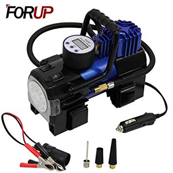 FORUP Heavy Duty Portable Air Compressor Pump, 12V DC Tire Inflator for Car, SUV, Bicycle and Other Inflatables (Single Cylinder)