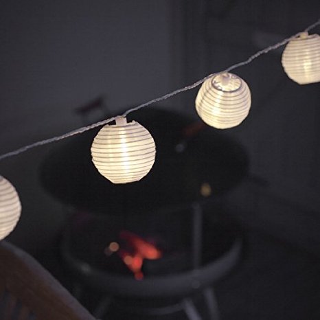 10 Warm White Chinese Nylon Lantern String Lights 1086 Feet Long - Mini Oriental Round Globes Indoor  Outdoor Connectable and Expandable up to 162 Feet  150 Lights By Qualizzi