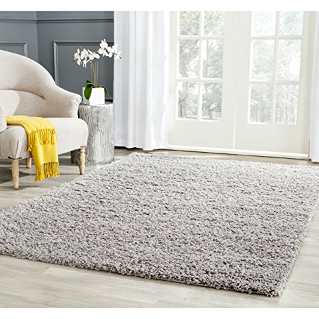 Safavieh Athens Shag Collection SGA119F Light Grey Area Rug, 5 feet 1 inches by 7 feet 6 inches (5'1" x 7'6")