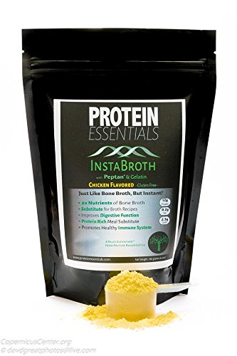 Protein Essentials InstaBroth (Chicken) with Peptan Collagen - Gelatin - Protein - Nutrition - For the Digestive System - Joint Pain Relief - Health and Wellness - Soup