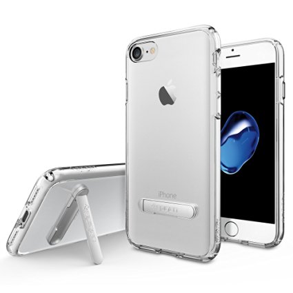 iPhone 7 Case, Spigen [Ultra Hybrid S] Metal Kickstand [Crystal Clear] Clear back panel   TPU bumper for Apple iPhone 7 - (042CS20753)