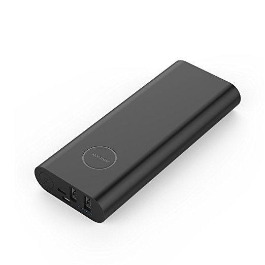 TYPE-C/USB-C Power Bank,AIRGINE 20000  mAh Portable Charger High Capacity Smart Quick Charging Powerbank USB3.0 External Battery Charger (Black)