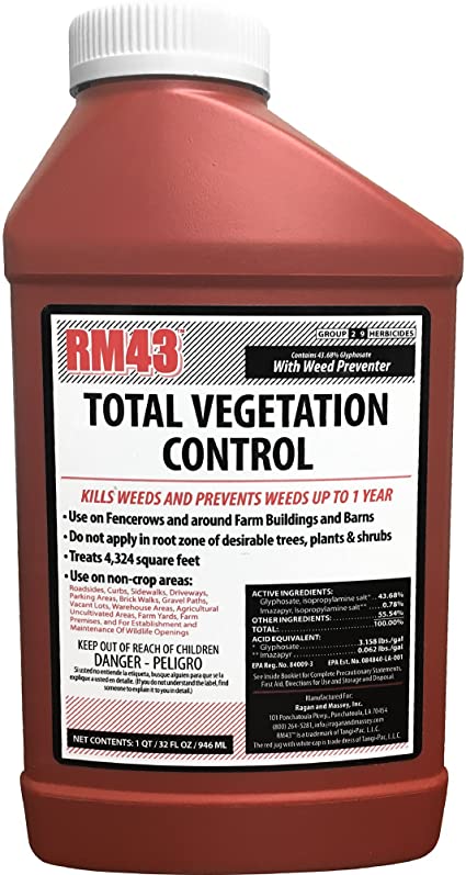 RM43 76502 32Oz Total Veg Control Glyph Imazapyr Weed Preventer, 0.25 - Gallon