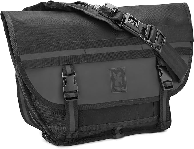 Chrome Industries Mini Metro Messenger Bag - 13 Inch Laptop Satchel with Signature Belt Buckle Closure, Night, 20.5 Liter