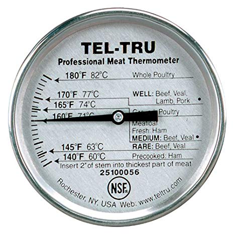 Tel-Tru RM275R Meat Cooking Thermometer, 2 inch dial, 5 inch stem, 140/180 degrees F
