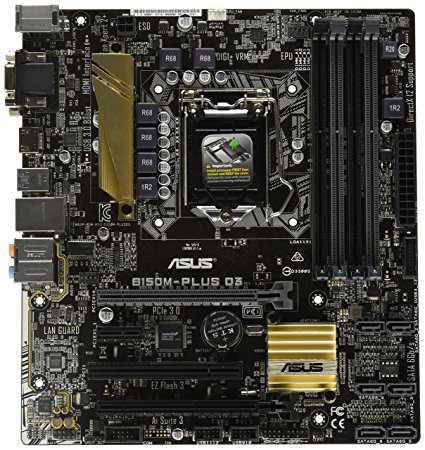 ASUS LGA1151 DDR3 HDMI DVI SATA 6Gb/s USB 3.0 B150 Micro ATX 1800 Motherboards B150M-PLUS D3