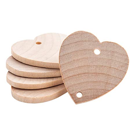 Heart Shaped 1-1/2 inch Real Wooden Board Tags – Wooden Tags For Birthday Boards, Chore Boards or other Special Dates - Bag of 100