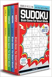 Sudoku - Brain Games For Smart Minds Box Set Of 4 Books : Brain Booster Puzzles for Kids, 480   Fun Games. Combo of Easy, Hard, Killer, Complex Levels.: Box Set of Books Levels 1-4 [Paperback] Wonder House Books