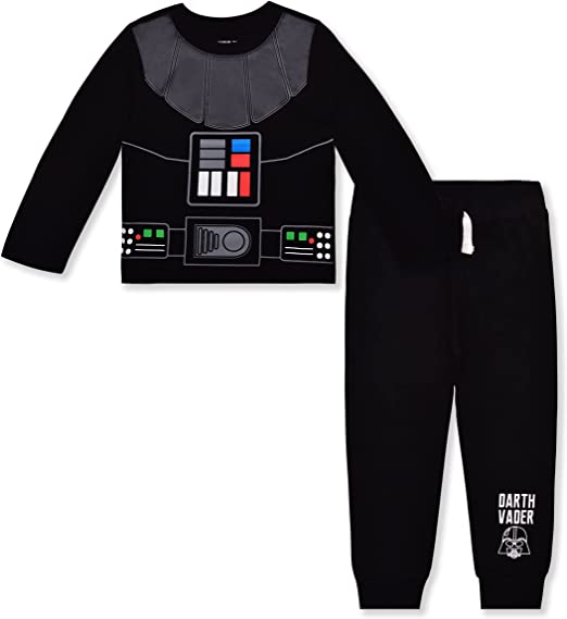 STAR WARS Boys Baby Yoda, Darth Vader or Stormtrooper Long Sleeve T-Shirt and Jogger Pants Set for Toddler and Little Kids