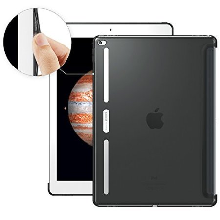 iPad Pro Case (12.9 Inch), ESR iPad Pro Slim Fit Shell Case [Perfect Match with Smart Keyboard] [Soft TPU Bumper] [Corner Protection] Back Cover for iPad Pro 12.9 inch 2015_Charcoal Gray