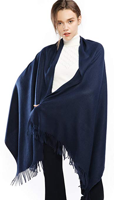 RIIQIICHY Winter Cashmere Wool Scarf Pashmina Shawl Wrap Stole for Women Feel Warm Thick Large Scarves