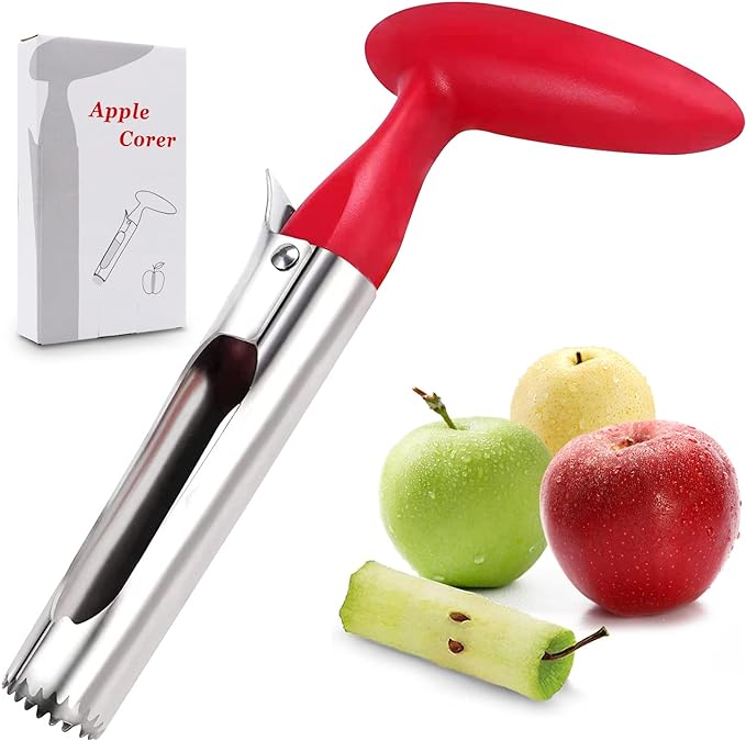 Apple Corer Remover for Apple, Pear, Bell Pepper, Coconut, Pineapple, Easy to Use Durable Portable Stainless Steel Apple Corer