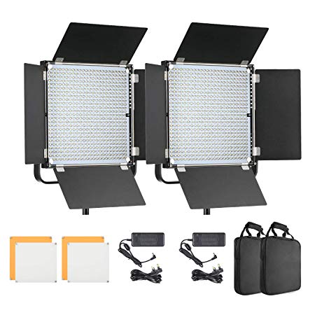 LED Video Light 40W, Switti Durable Metal Frame with Digital Display CRI95 , LED Photography Video Lighting Kit 3200K-5600K for Studio, YouTube, Product Photography Video Shooting (Two Packs)