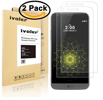 LG G5 Screen Protector [Full Coverage] ,iVoler [2-Pack] [3D Full Curved Edge] [No Bubble] [Ultra Clear] Premium PET Film Screen Protector for LG G5, LIFETIME WARRANTY