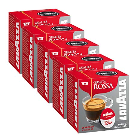 Lavazza A Modo Mio Rossa Coffee Capsules (5 Pack of 16)