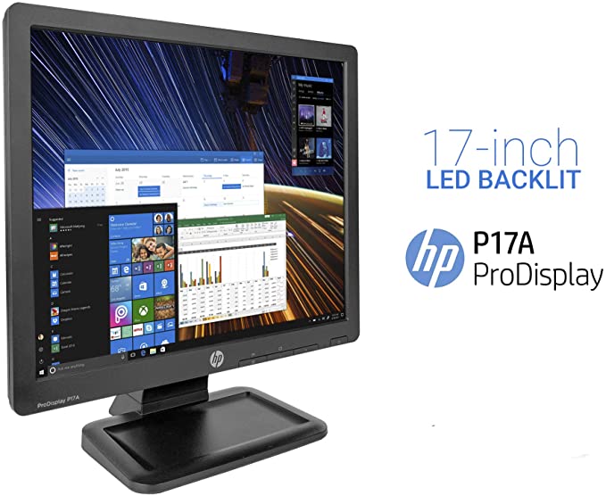 HP PRO Display P17A, 17" 1280X1024 TN LED - Super XGA 5:4, 1K:1-Contrast, 5MS - Response, 1x VGA, W/TILT-Adjustment, Black