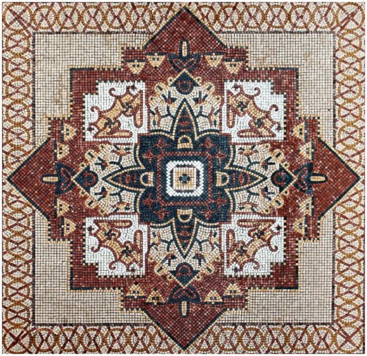 Persian Diamond Marble Mosaic Tiles Wall Bath Home Decor Medallion Floor Art (36"x36")