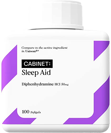 Cabinet Nighttime Sleep Aid (100-Softgels) Diphenhydramine HCl, 50 mg | Supports Deeper, Restful Sleeping for Men, Women