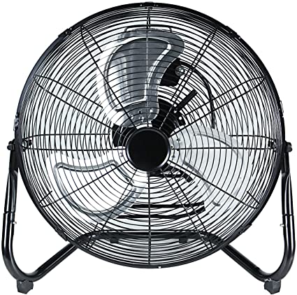 Simple Deluxe 12 Inch 3-Speed High Velocity Heavy Duty Metal Industrial Floor Fans Oscillating Quiet for Home, Commercial, Residential, and Greenhouse Use, Outdoor/Indoor, Black